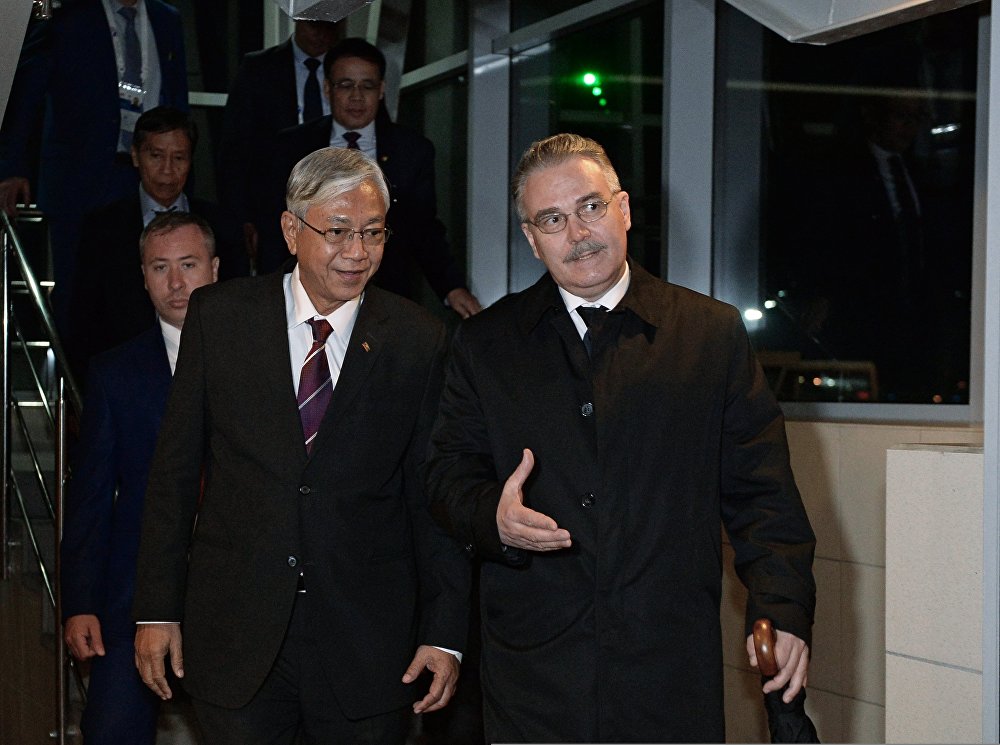 President of the Republic of the Union of Myanmar U Htin Kyaw arrives in Sochi for ASEAN-Russia Summit