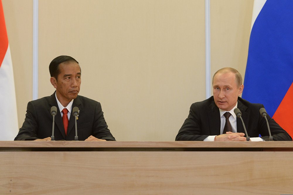 Заявление президента РФ В. Путина и президента Индонезии Джоко Видодо для СМИ
