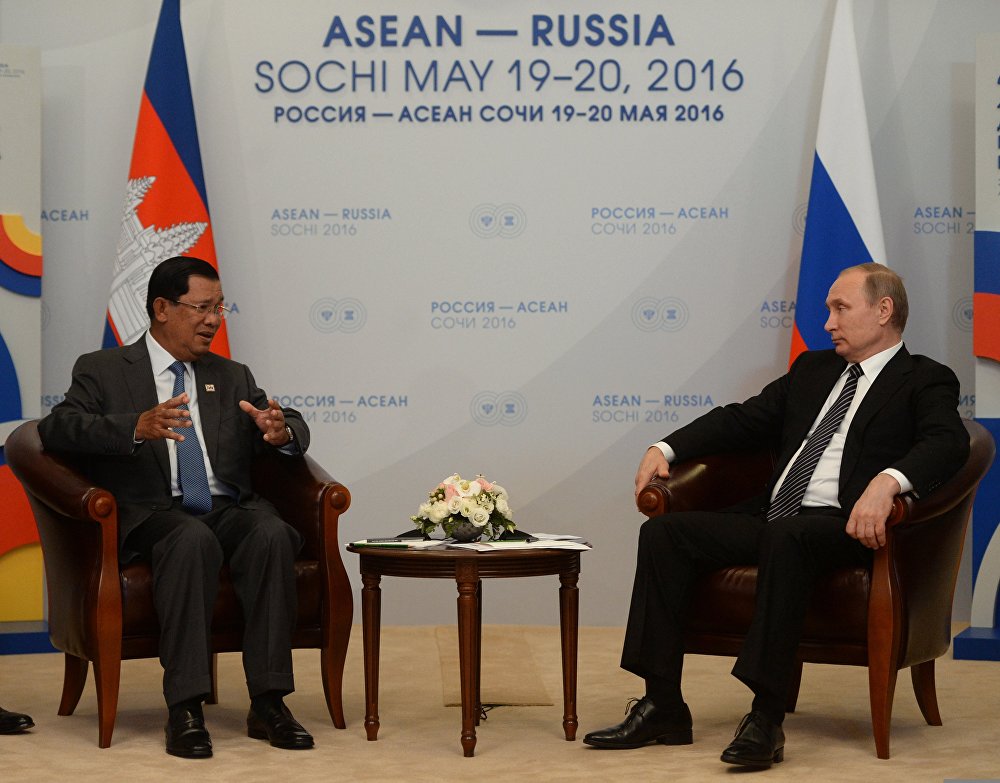 President Vladimir Putin meets with Prime Minister of Cambodia Hun Sen