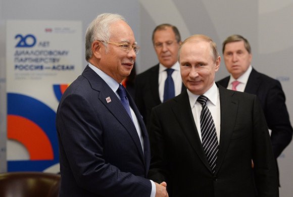 Vladimir Putin meets with Prime Minister of Malaysia Najib Razak