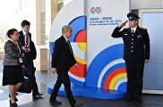 Прибытие глав делегаций - участников саммита Россия — АСЕАН к конгресс-центру в Сочи