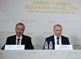 Press briefing with Sergei Katyrin and Oudet Souvannavong, Chairman of the ASEAN Business Advisory Council